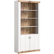 Coventry - étagère - blanc et bois - 101x204 cm - bois / blanc