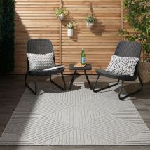Cozumel (Outdoor) CZM05 Light Grey 160cm x 221cm Rectangle - Grey