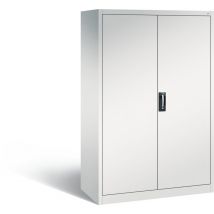 C+p Werkzeugschrank Mit Drehtüren, 4 Böden Und 3 Schübe, H1950xb1200xt600mm Front Lichtgrau Korpus Lichtgrau