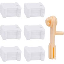 240 Pièces Blanc Bobine Plaque de Fil en Plastique Broderie Croix Canette avec 1 Enrouleur de Fil pour Rangement de Broderie et Organisateur de Fil à