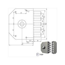 KOLINK – Serratura Sicura Semplice Dx Pompa 3000P – Interasse catenacci 28 mm, Dimensioni scatola 130 x 164 x 51,5 mm