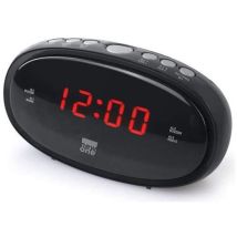 Réveil lumineux – Radio réveil analogique FM – Affichage LED 0,6 pouces – Alimentation électrique, Largeur, Longueur, Couleur de la lumière, Hauteur, 