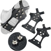 Crampons à glace pour chaussures et bottes, crampons de traction sur neige et glace, crampons antidérapants pour chaussures à glace, 10 crampons en