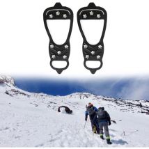 Crampons, Crampons Neige, Griffes à Crampon, Anti-Slip Crampons, Crampons Antidérapent, avec 8 Dents, Antiglisse-Unisexe pour Randonnée Pêche