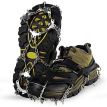 Crampons pour Bottes de randonnée, Crampons à Neige avec 18 Crampons antidérapants pour la Marche, Le Jogging, l'escalade et la randonnée(Code m)
