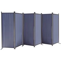 Quick-star - cran 6 pièces 340x165cm Tissu cloison murale Balcon écran de confidentialité pliable gris