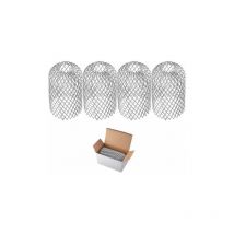 Mowze - cran de gouttière en aluminium 4 pièces, filtre de protection de gouttière en métal, extensible, pour raccords de tuyau de descente