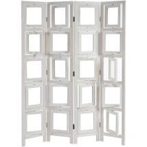 Paravent galerie de photographies ii, cloison de séparation, 160x125cm - blanc