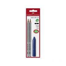 Faber Castell - Crayon grip 2001 FC-185297 2 pièces avec gomme