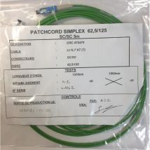 AVB - crc 47S475 - 5 meters Cable Optical Fiber 62.5/125 sc/sc Simplex - green