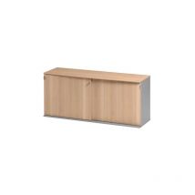 Gautier - Crédence 2 portes coulissantes hêtre ambré h 74 x l 160 cm - Jazz