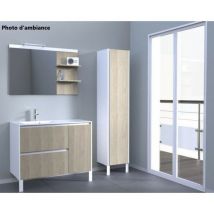 Etagère Alterna Plénitude 35cm 2 Tablettes Blanc Chêne Naturel - 6687447