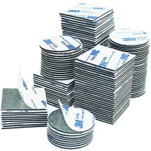 100 Pack Double Sided Adhesive Pads,extra Strong Black Squares And Rounds, Foam Stickers,metals - Crea