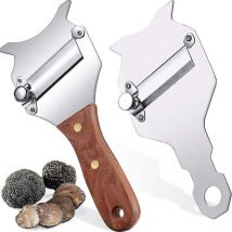 2 pièces trancheuse à truffes lame réglable manche en palissandre acier inoxydable fromage chocolat truffes rasoir coupe-truffe - Crea