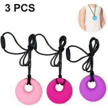 3 Pcs Durable Sensory Chew Necklace For Kids, Girls,sensory Chew Toys - Crea