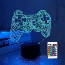 3d Gamepad Lamp Game Console Night Light 3d Illusion Lamp For Kids, 16 Colors Changing With Remote, Gaming Room Gamer Gift, Kids Bedroom Decor - Crea