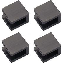 4 Pack Glass Clips, No Drilling Holes On Glass Glass Holder Shelf Bracket Clip Support (for 8mm-10mm Glass, Black) - Crea