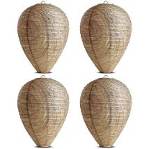 4 pièces leurre de nid de guêpe suspendu faux piège leurre en papier non toxique dissuasion efficace frelons d'abeilles faux nid pour la maison et le