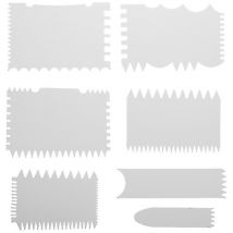 7 Pcs Acrylic Painting Scrapers Diy Painting Art Scraper Wave Design Scrapers - Crea