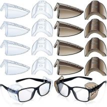 8 Pairs Safety Eye Glasses Side Protection Slip Clear Flexible Slip Shield - Crea