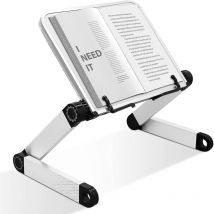 Adjustable Book Stand, Adjustable Height And Angle, Ergonomic Book Stand With Paper Clips For Large School Books, Tablet - Crea