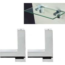 Adjustable Wood/glass Shelf Bracket, Zinc Alloy Polished Chrome Shelf Support Clip Angle, For 3-36mm Thick Shelves, Wall Mounted Glass Support Clip