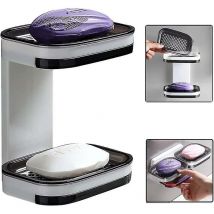 Bar Soap Holder For Shower,with Draining Tray, Drill-free - Crea