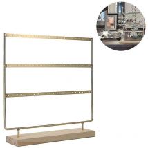 Bois support de boucle d'oreille Simple support de clou d'oreille support pour boucle d'oreilles à 3 niveaux porte-bijoux décoratif affichage Ra