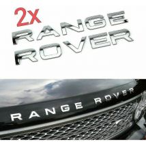 Chrome Range Rover Front Grill Bonnet Badge Emblem Bonnet And Back Boot Lettering Badge (pack Of 2) - Crea