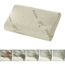 Ctmw Sleeping Bamboo Pillow Memory Foam Pillow Oreiller Pillow Healthy Breathable Pillow Orthopedic Neck Fatigue Relief - Crea