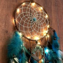 Dream Catcher Blue Tree Of Life With Feathers - Crea
