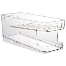 Fridge Rack Double Layers Large Capacity Plastic Beer Cans Fridge Holder Rack For Household - Crea