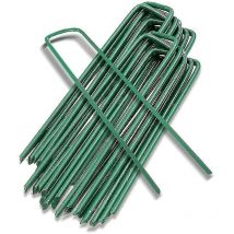 CREA Garden Staples U Shaped Steel Pins Ground Stakes Pegs Spikes,20pcs