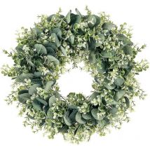 Green Wreaths For Front Door Artificial Eucalyptus Wreath 16 Inch Spring Summer Door Wreath For Wall Home Decor - Crea