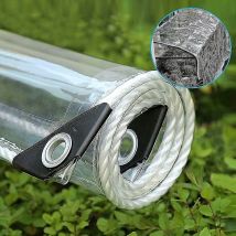 Industrial Tarpaulin Clear Tarp With Eyelets, 0.35mm -2x2m - Crea