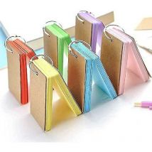 Learning Card Pocket, Index Cards 6 Pack Paper Cards With Ring Memo Blank Flash Card For Vocabulary - Crea