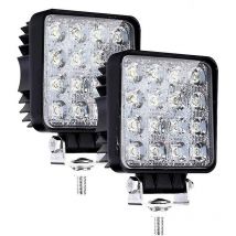 Led Work Light, 2 Pcs 48w Flood Led Light Bar For Car Tractor Offroad - Crea