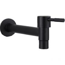 Mop Pool Faucet, Black Wall Mounted Faucet, Wall Mounted Cold Water Faucet, Stainless Steel Water Saving Faucet For Bathroom, Sink, Balcony, Kitchen