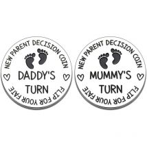 CREA New Baby Gift For Parent Mom Daddy New Dad Gifts Funny Decision Coin