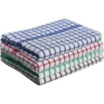 Pack Of 10 Terry Tea Towel (28 x 40 Cm) - Super Soft Ring Spun Combed Cotton High Density Weave & Thick Construction Ultra Absorbent & Soft Restaur