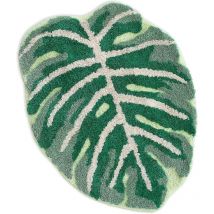 Piao Monstera Non Slip Bath Mat Or Kitchen Tufted Rug Plant Leaf Shaped Kids Pets Floor Mat Carpet - Crea