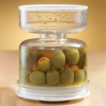 Pickle & Olive Jar Container With Strainer Leak-proof Sealed Plastice For Home - Crea