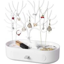 Présentoir à bijoux avec tiroir, présentoir à bijoux en plastique, présentoir à bijoux en forme de cerf pour boucles d'oreilles, colliers, bracelets,