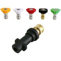 Crea - Pressure Washer Adapter, To 6.35mm Quick Connect For Karcher K2-k7, With 5 Pressure Washer Nozzle Tips, Multiple Degree, 2.5 Gpm