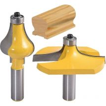 Set Of 2 Handrail Router Bits - Standard/flute Molding Cutter - 1/2'' Shank For Stair Handrails And Ramps - Crea