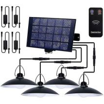 Solar Pendant Light Outdoor Waterproof Led Lamp With Remote Control-size,color1 Solar Panel With 3 Lampcool White - Crea