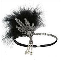 Vintage 1920s Headband Roaring 20s Great Gatsby Headpiece With Peacock - Crea