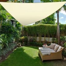 Green Bay - Cream Outdoor Shade Sail Patio Suncreen Awning Garden Sun Canopy 98% uv Block Triangle 5x5x5m