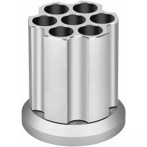 Heguyey - Creative Barrel Shaped Pen Holder 360° Rotating Art Supply Organizer 7 Holes Pen Holder Cosmetic Brush Holder, Rotating Pen Holder, Silver