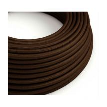 Creative-cables Italia - cÂble Électrique rond recouvert de tissu effet soie 3x0,75 marron xz3rm13